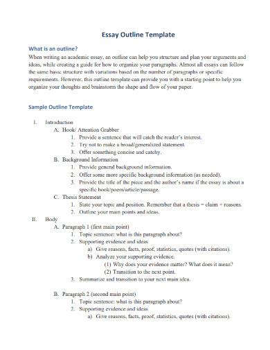 Image result for Outline Sample Format