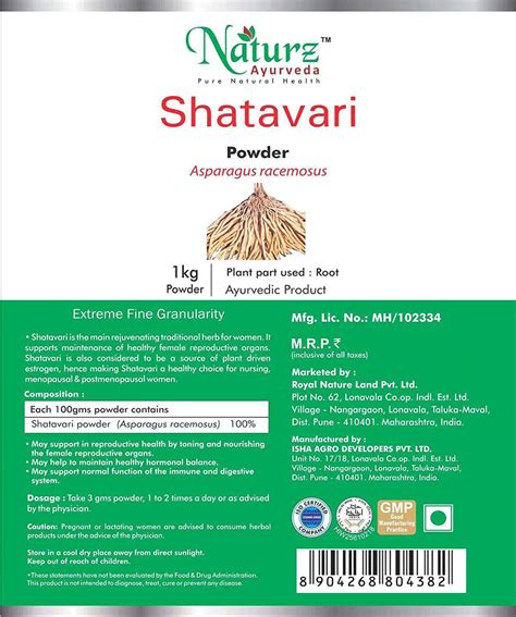 Buy NATURZ AYURVEDA SHATAVARI POWDER - 1 KG VALUE PACK OF 2 Online ...
