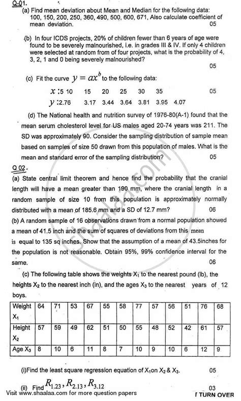 Biostatistics 2011-2012 BE Biomedical Engineering Semester 6 (TE Third ...