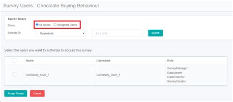 How to assign a survey to a user?