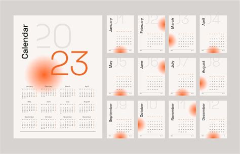 Flat 2023 wall calendar template | Premium Vector