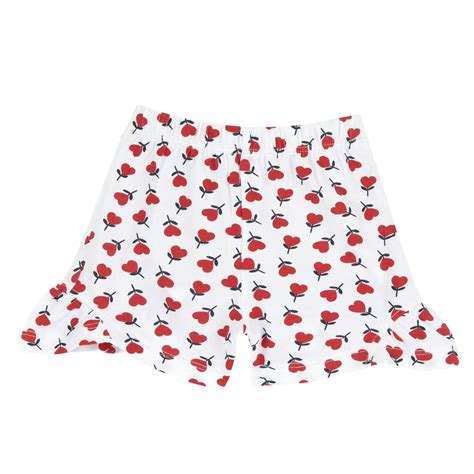 Chicco Girls White and Red Floral Printed Shorts - Bottom – Chicco India
