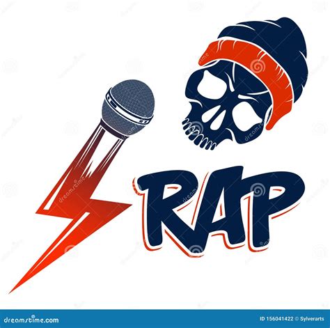 Hot Rhyme Logo With Microphone On Fire Vector Illustration ...