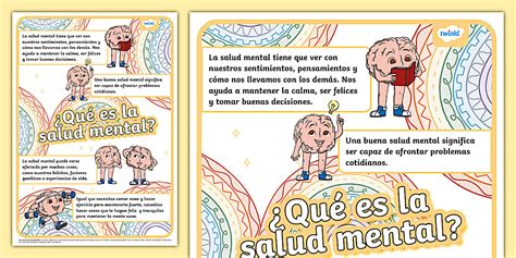 Cartel de salud mental para niños | Twinkl (teacher made)
