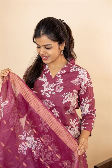 Revathi salwar set in light maroon in vertican fabric – Sri Ganapathy ...