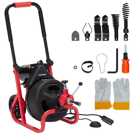 Buy 75Ft x 1/2 In Auto-feed Drain Cleaner Machine 5.8A, Electric Drain ...