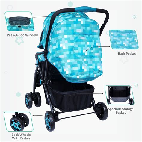 1st Step Grande Baby Stroller With 5 Point Safety Harness And Reversib