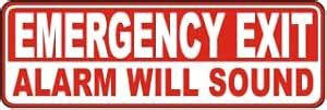 SAFETY SIGN STICKER |Emergency Exit Alarm Will Sound | 215 MM X 139 MM ...