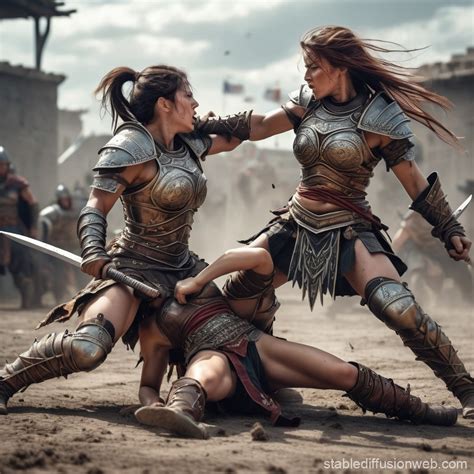 Female Warrior Battle Scene Fantasy | Stable Diffusion Online
