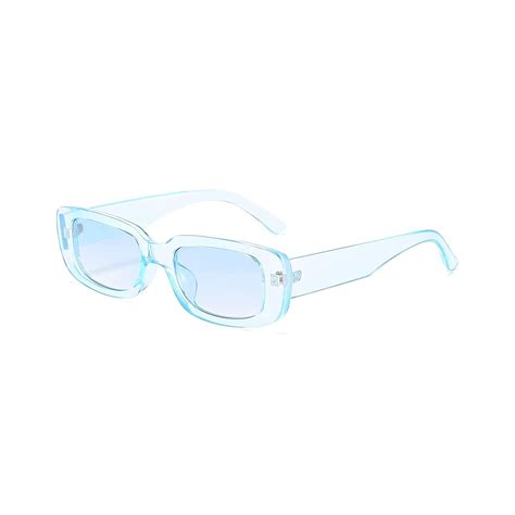 4Flaunt Rectro Series Retro Rectangular Sunglasses - Crystal Blue