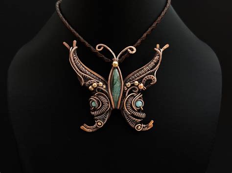 Buy Customized Butterfly Necklace Butterfly Pendant Wire Wrapped Online ...