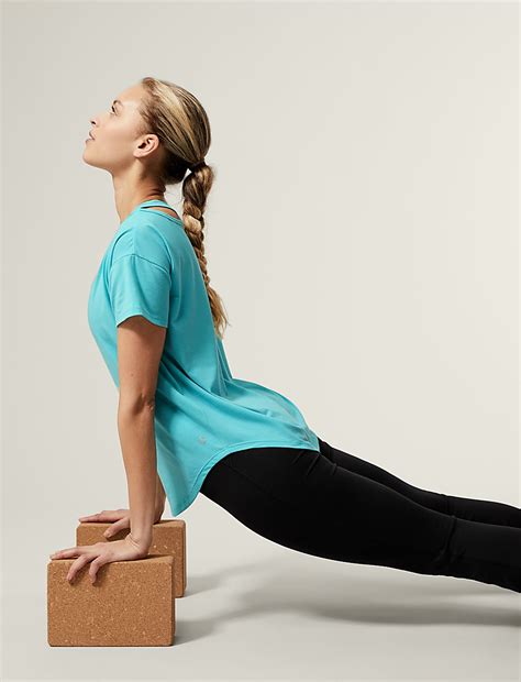 Buy Scoop Neck Cross Back Yoga T-Shirt at Marks & Spencer