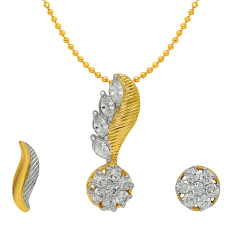 Buy Mahi Mismatched Gold and Rhodium Plated White Round and Marquise ...