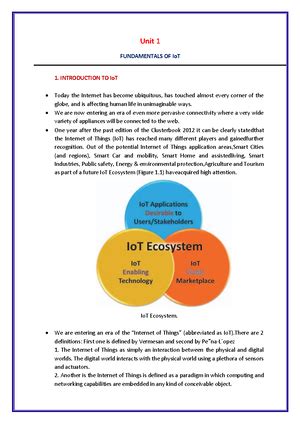 IOT UNIT 2 -internet of things using things clear class notes with ...