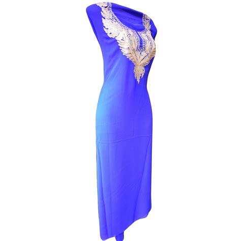Tilla Work Georjette Kurti Blue Color
