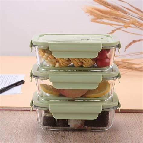 The Better Home Borosilicate Glass Lunch Box Set of 3 | Tiffin Box for ...
