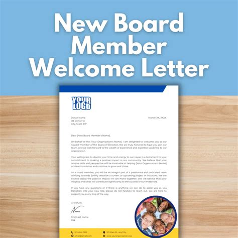 BOARD MEMBER WELCOME Letter - Canva Template, Board of Directors, New ...