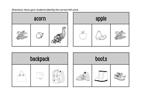 Identify the fall word for speech therapy in a colorful greyscale ...