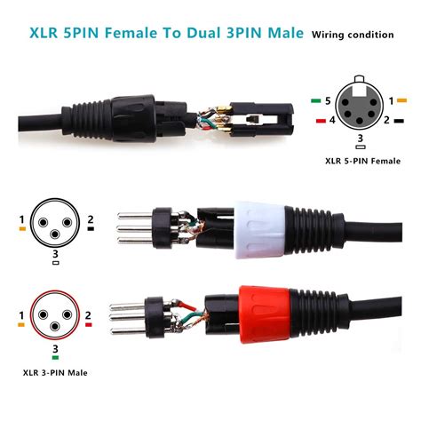 Buy MOBOREST DMX Splitter Cable 5-Pin Female to Dual 3-Pin Male XLR ...
