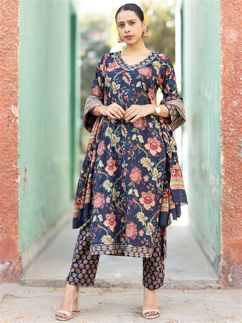 Roz Dia Set Of Kurta Pants Dupatta – InduBindu