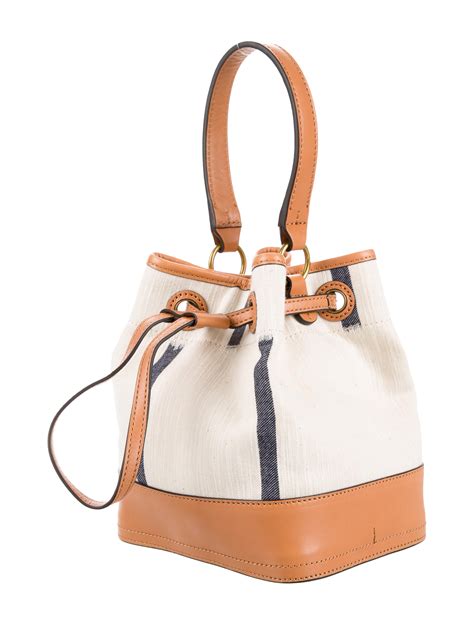 Tory Burch Canvas Mini Bucket Bag - Handbags - WTO90429 | The RealReal