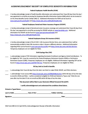 Fillable Online calguard ca I hereby acknowledge receipt of health ...