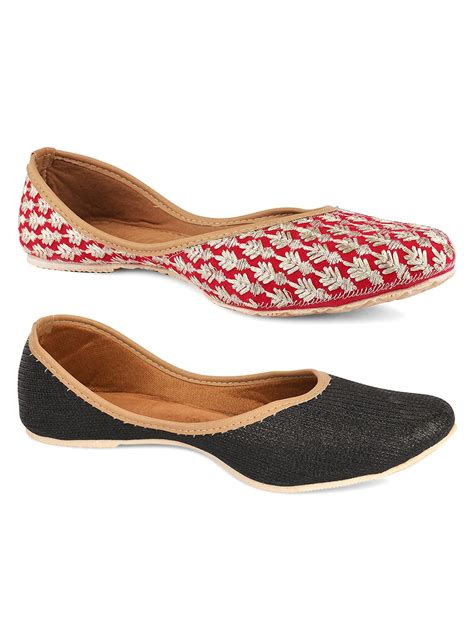 DESI COLOUR 2 Set of Authentic Womens Mojri,Punjabi Jutti-Hancrafted ...