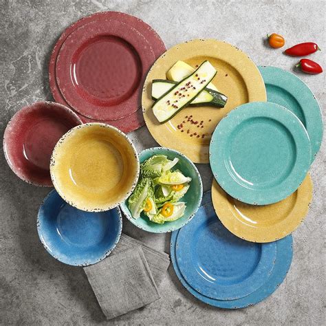 GibsonHome Gibson Home Mauna Melamine Dinnerware Set, Service India | Ubuy
