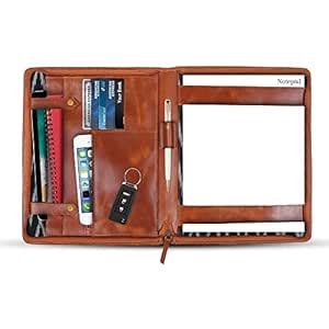 DOROSO Leather Portfolio, A4 Size|Document Folder Legal Padfolio ...