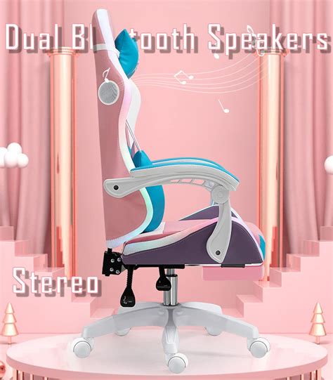 Buy QUDODO RGB Gaming Chair with Footrest & Bluetooth Speakers,Colorful ...