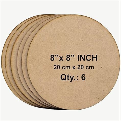 AJANTA ROYAL Unfinished Pine MDF 2.5mm Thick Round Board for Art and ...