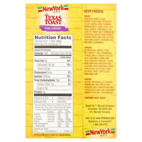 Garlic Bread Nutrition Label | Besto Blog