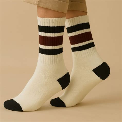 Urban Retro Socks – Vintage Cream Athletic Socks for Men | SockSoho