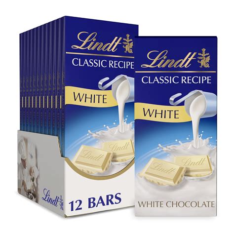 Buy LindtCLASSIC RECIPE White Chocolate Bar, White Chocolate Candy, 4.4 ...