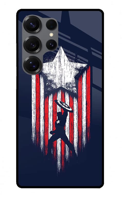 Buy Now Captain America Marvel Art Glass Case for Samsung S25 Ultra ...