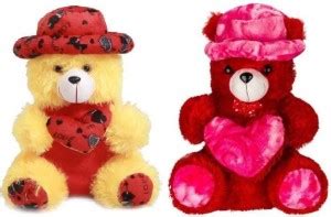 STUFY Combo Offer (Pack Of 2) Cute Yellow Cap Teddy Teddy Bear & Red ...