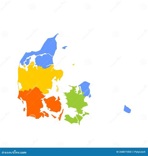 Denmark Political Map of Administrative Divisions Stock Illustration - Illustration of ...