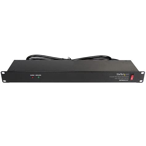 StarTech.com 19-Inch 1U Rackmount 8 Outlet PDU Power Distribution Unit ...