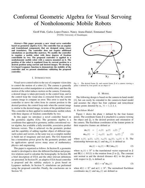 Image result for Geometric Algebra Robotics