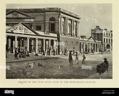 Facade of the Pump Room, Bath in the 18th Century from the book ' Jane ...