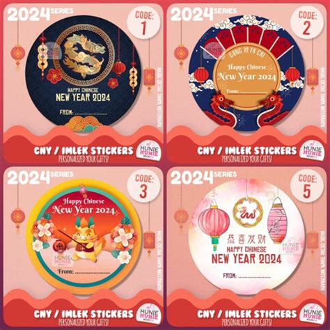 Jual Sticker Ucapan Imlek Chinese New Year 2024 - Tahun Naga - Stiker ...
