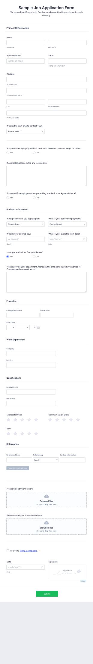 Simple Job Application Form 的图像结果