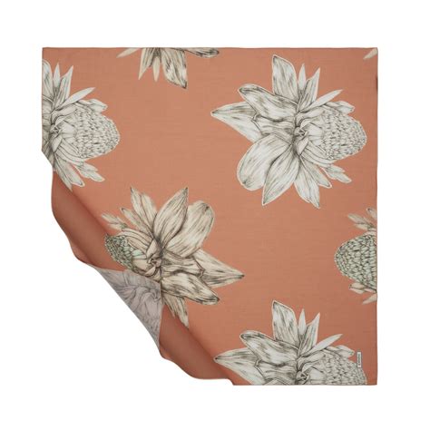 Peach Cream Ginger Flower Cotton Scarf| Ipekevi