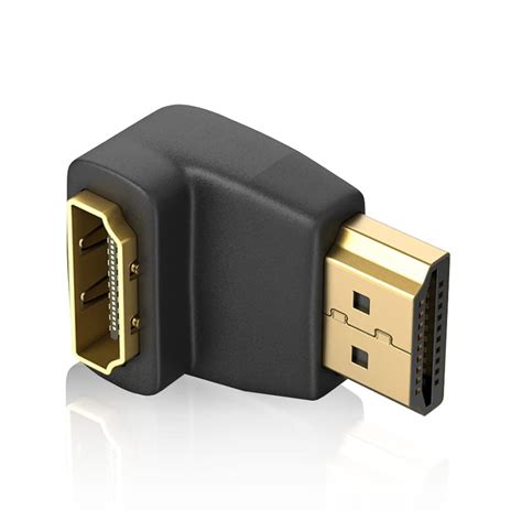 KIPZO® Gold Plated HDMI Male to Female Right Angle L Shape 90 Degree ...