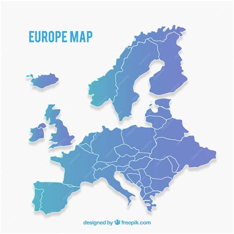 Premium Vector | Map of europe with colors in flat style