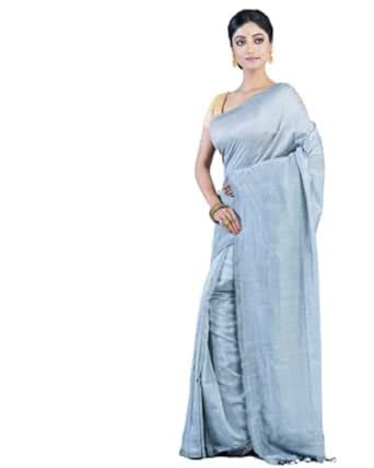 Buy Sarkar Saree Women's Traditional Bengal Handloom Cotton Khadi Solid ...