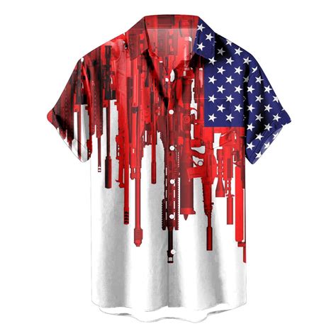 Mens Dress Shirts Short Sleeve Button Down Men's American Flag ...