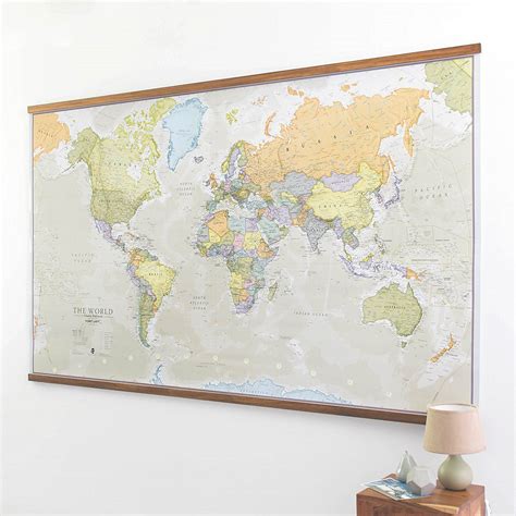 Maps international giant world map classic large world map poster ...