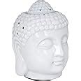 astroghar White Big Ceramic Buddha Head Fragrance Oil Warmer Lamp (9 ...