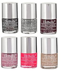 Buy DeBelle Nail Polish Combo pack of 6, Dark Grey(Copper Glaze) ,Top ...